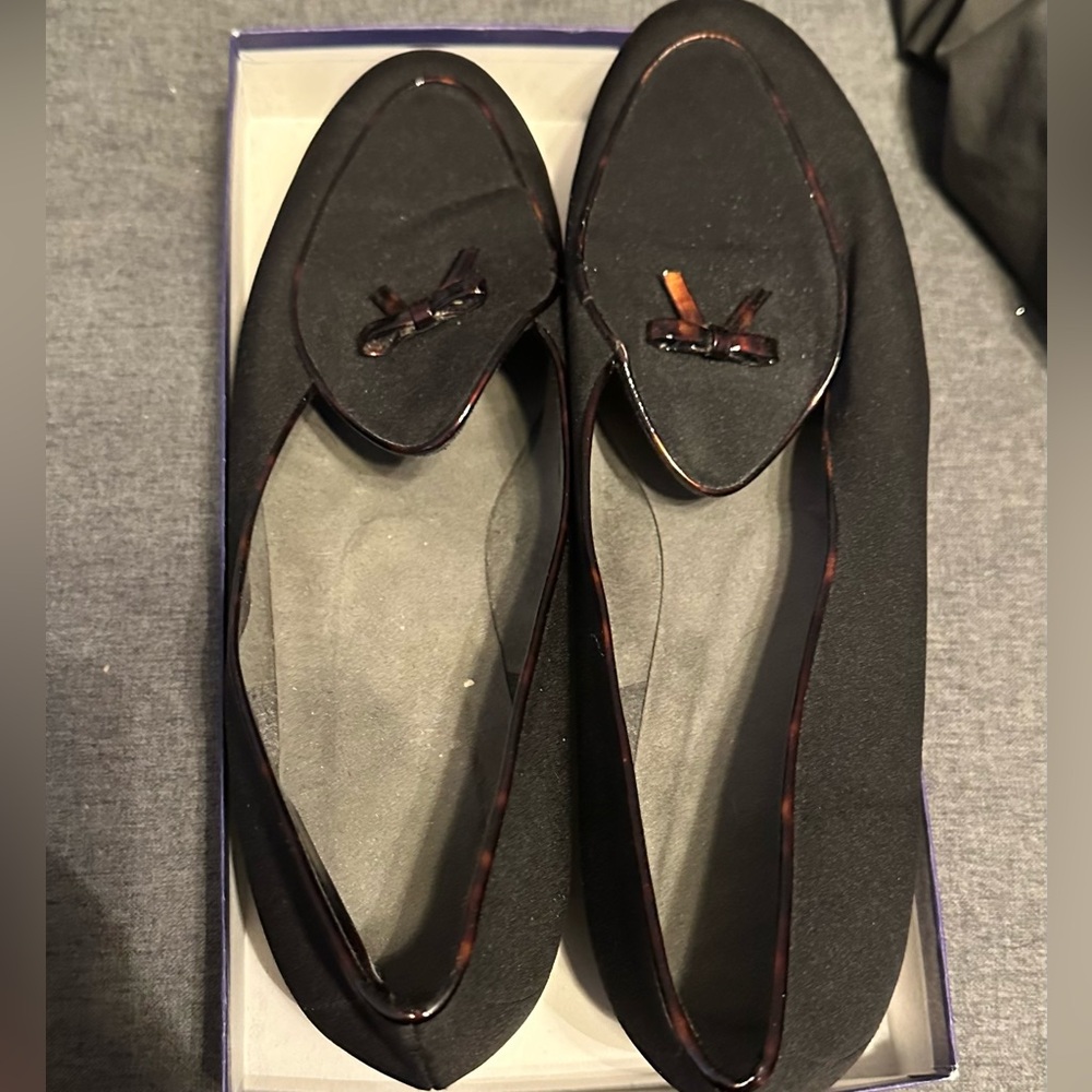 Stuart Weitzman Creampuff Loafers in Black Crepe